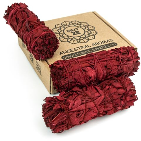 MUT22 3 Drachenblut Premium Kalifornischer, Dragon Blood100% natürlich und reinigend, ideal für spirituelle und energetische Rituale Liés Salvia Apiana Blanc (3 Drachenblut)