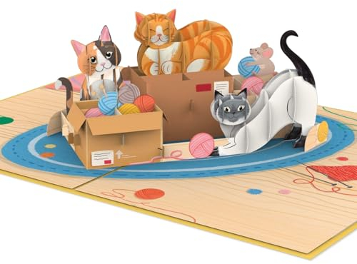 papercrush® Pop Up Karte Niedliche Katzen - Lustige 3D Geburtstagskarte mit Kätzchen für Frau, Freundin & Mädchen - Besondere Glückwunschkarte zum Geburtstag von Katzenliebhaber oder Katzenmama