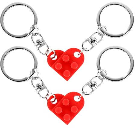 TIESOME Herz Schlüsselanhänger Set für Paare, 2 Stück schlüsselanhänger herz geschenke für paare partner geschenke für beide pärchen schlüsselanhänger paar