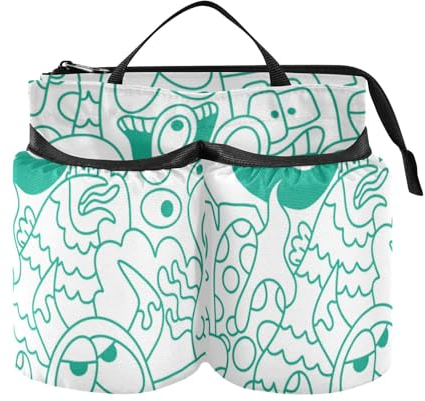 Green Doodle Monsters Aliens Koffer-Getränkehalter, 1,2 l, praktischer Flug-Getränkehalter, Reisegeschenke