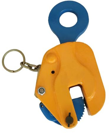 1T/2200 Lbs Lifting Clamp, Vertical Steel Plate Lifting Clamp with Lock Hoist Hook Chain for Lifting and Transporting, Jaw Opening 0-20mm