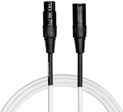 CASCHA Standard Line Microphone Cable (XLR), White, 3 m