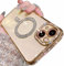 Bakicey Hülle für iPhone 12 Pro,Kantenbohren mit Mag-Safe TPU Handyhülle Durchsichtig Glitzer Schutzhülle Süße Kratzfest Bling Bling Luxuriös Case Cover für iPhone 12 Pro,Gold