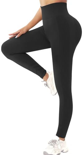 Lishang Gym Sport Leggings Damen High Waist Booty Scrunch Butt Blickdicht Leggins Push Up Seamless Sporthose Sportleggins Fitness Yoga Hosen