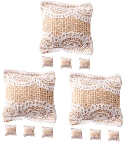 Toyvian 12 Pcs Dollhouse Pillow Throw Pillows for Couch Compact Pillow Model Adorable Mini House Decor Doll Accessories DIY Accessory Doll Mini House Decor Desktop Pillow Model Cloth