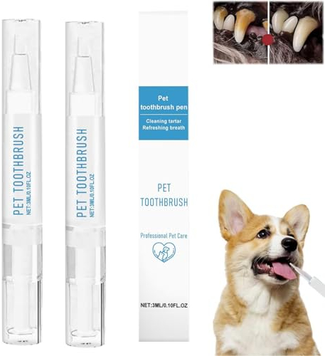 Haustier-Zahnbürstenstift, Zahnbürsten-Reinigungsstift für Haustiere, Haustiere Hund Zähne Reinigung Stift, Für Haustiere zur Verbesserung von Mundgeruch und zur Bekämpfung von Zahnstein (2PC)