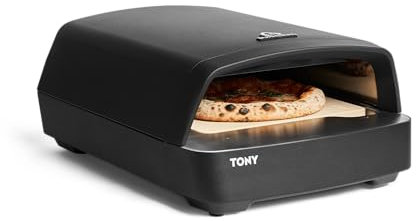 BURNHARD Four à Pizza à gaz Tony 450 °C, 450 °C, Four d'extérieur Portable de 5,9 KW (58,5 x 47,7 x 24,8 cm), Inclus : Pierre à Pizza en cordiérite, adaptée pour la terrasse, Le Balcon et Le Jardin