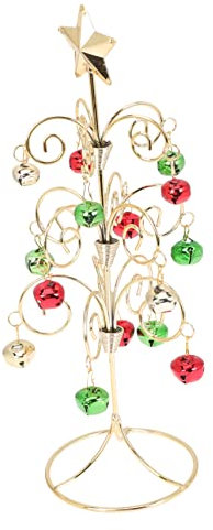 GREENADSCAPE Mini Albero Di Natale Da Tavolo Decorativo Albero Di Natale in Ferro Lavorato Per L'ufficio Domestico Campana Ornamentale