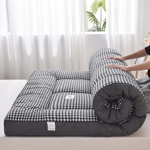 YOUGANG Japanische Futon-Matratze, Polyester, doppelt, fest, Grau, 120 x 200 cm