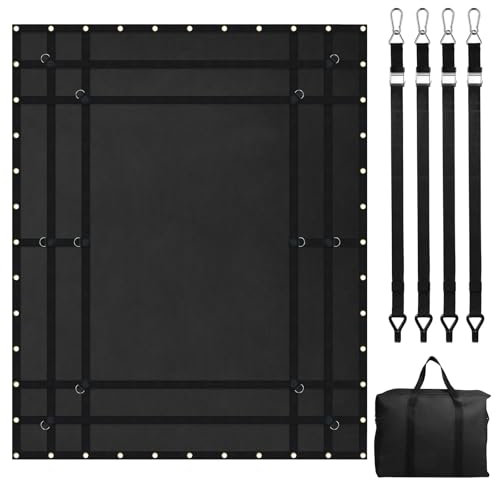 VEVOR Red de Carga de 2440 x 2060 mm Red de Carga Resistente de Carga de 318 kg, 4 Correas Ajustables con Mosquetones y Ganchos Recubiertos de Goma, Red de Transporte para Camiones, Jeeps, Barcos