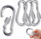 4 PCS M8 Carabiner Clip Heavy Duty, Carabiner Clip Large, Carabiner Hook with 200kg Holds, Stainless Steel Carabiner, Heavy Duty Clips Outdoor, Hooks for Backpacks, Hanging, Camping, Fishing