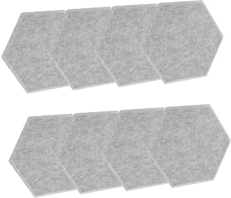 12 Stück Akustikabsorptionspaneel für Zuhause und Büro | Felt, Silber, Moderne Oberfläche, Sanft zur Haut, Geräuschminderung, Schallschutz, Zubehör