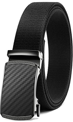 CHAOREN Elastischer Gürtel Herren, Automatik Stoffgürtel Stretch 35mm | Metallschnalle, Stufenlose Mikroverstellung, Bequemer Sitz, Robustes Nylon, Individuell kürzbar, Arbeit & Business Casual