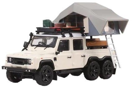 YRXIAO Modellbausatz Auto 1:64 Für Land Rover Defender 6x6 Grün/Orange/Weiß RHD Diecast Modell Auto Special Edition Legierung Auto Für Wohndekorationen(White)