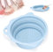 Almohadilla de limpieza plegable de silicona para brochas de maquillaje, alfombrilla portátil de silicona, herramienta de limpieza para brochas de maquillaje (azul)