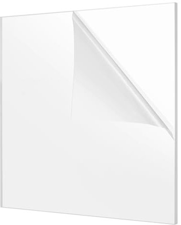 PUCSIQ Placa de Metacrilato Transparente de 10 mm, 30 x 30 cm, Placa de Vidrio Acrílico Transparente para Carteles, Pinturas, Proyectos de Bricolaje