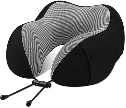 CarPlusStudio Nackenkissen Flugzeug – Memory Foam Nackenkissen Reise, Bequemes Reisekissen für Flugzeug, Auto, Zug & Bus, Ergonomisch, Atmungsaktiv, Mit Aufbewahrungstasche für Unterwegs & Zuhause
