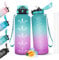 HoneyHolly Botella Agua, 1.5L Botella Agua Gimnasio con Pajita, Botella de Agua, con Marcador de Tiempo, Botella de Agua Deportiva, Prueba de Fugas, Cantimplora para Escuela, Senderismo, Fitness