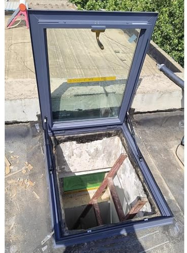 Dach Dachfenster Anpassbare Dachfenster für Dachboden/Keller, 40/50/60/70/80 cm Sichtfenster mit doppeltem Hartglas, für Einbruchschutz und Regensicherheit(75x90cm/29.5x35.4in)