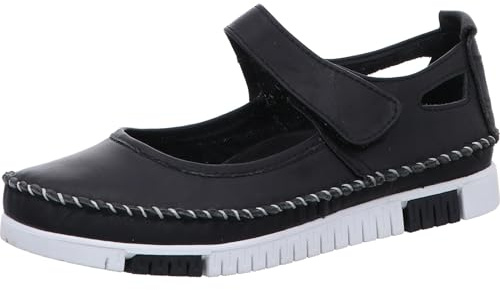Gemini Damen Riemchenballerina Leder Klettverschluss ungefüttert flexibel 382534-01