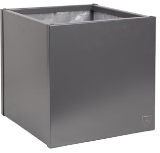 UNUS Pflanzkübel Anthrazit aus Metall 1,5mm Stark Wetterfest 40x40x40cm | Inklusive Teichfolieneinsatz, für Außen und Innen