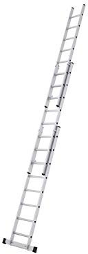 Zarges Triple Extension Ladder with Stabiliser Bar 3-Part D-Rungs 3 x