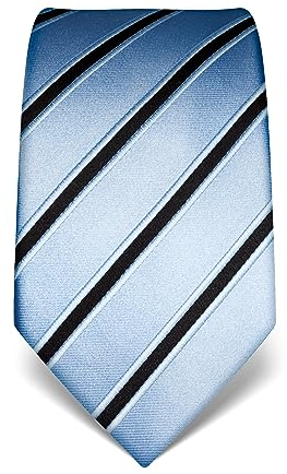 Vincenzo Boretti Herren Krawatte reine Seide gestreift edel Männer-Design zum Hemd mit Anzug für Business Hochzeit 8 cm schmal/breit hellblau
