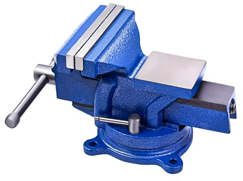 findmall 12,7 cm Schraubstock mit Amboss, um 360° drehbar, Verriegelungsbasis, Tischklemme, robuster Schraubstock mit Drehfuß