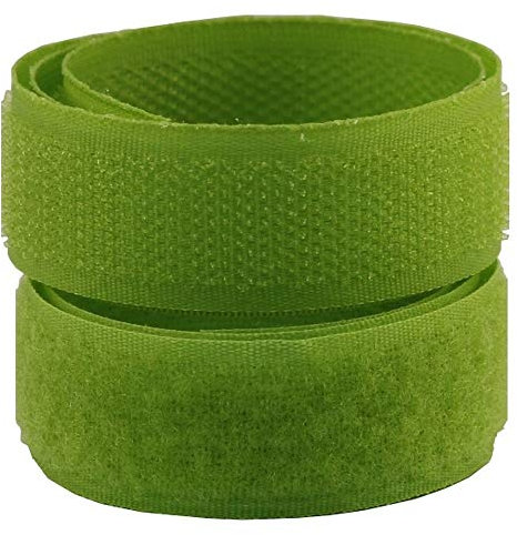 Lialina 2 metros de Cinta de Hook y Loop en color verde para coser, cinta de gancho y cinta de flojel, ancho de 20 mm, no autoadhesiva, cierre Bucle de gancho para máquina de coser