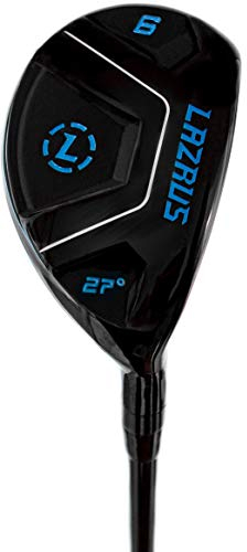 LAZRUS GOLF Premium Hybrid Golf Clubs for Men - 2,3,4,5,6,7,8,9,PW Right Hand & Left Hand Single Club, Regular Flex (Black 6, RH, Black Single)