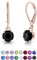 Orecchini Pendenti Donna Argento 925 Placcati Oro Rosa 18K con Brillantini di Cristallo Nero - Orecchini Neri Donna - Orecchini a Monachella - Orecchini Pendenti Oro - Orecchini Donna Dorati