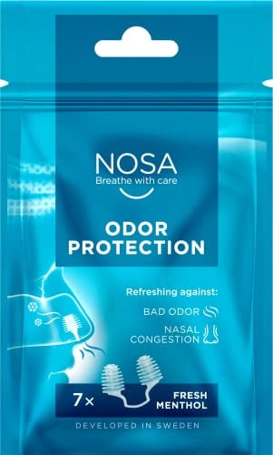 NOSA odor control | Vermeiden Sie unangenehme Gerüche | Einzigartig und diskret | Geruchsschutz | Frischer Menthol-Duft | 7er pack