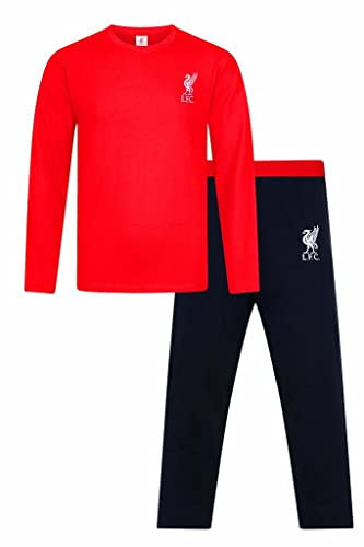 Offizieller Liverpool Football Club Herren Schlafanzug, lang, Schwarz / Rot, rot, S
