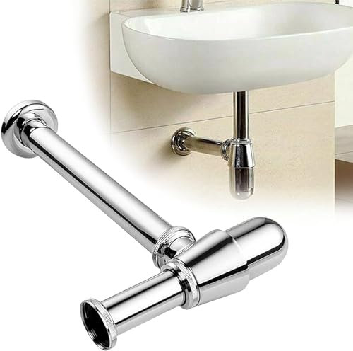 Nes Home Bathroom Standard Basin Sink Chrome Round Bottle Trap Waste
