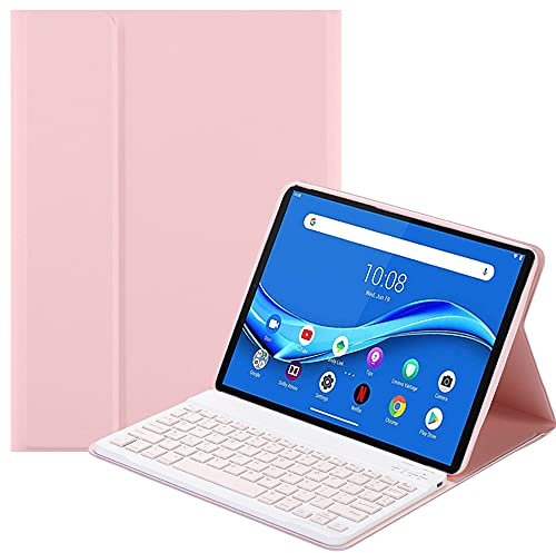 QYiiD Étui Clavier pour Lenovo Tab M10 FHD Plus 10.3 Pouces (TB-X606F / TB-X606X), Housse de Protection avec QWERTY Clavier sans Fil Détachable pour Lenovo Tab M10 Plus 10.3, Rose