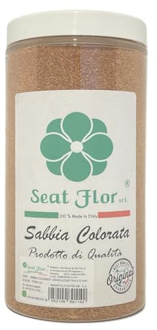 Seat Flor srl® Sabbia farbiger Sand, 750 g, Erde, Wasserbasis, 0.3/0.7 mm, nicht für Aquarien, Made in Italy