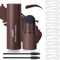 AONAT Augenbrauen Stempel Schablone,Eyebrow Powder Stamp,Augenbrauen Stempel,Wiederverwendbares Makeup Brow Stamp Shaping Kit mit 10 Augenbrauen Schablone Und 2 Augenbrauen Pinsel(Dunkelbraun)