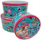 Better Coffee Metall Keksdosen Set von 3 - Hellblau und Rosa Retro Thema Dekorative Plätzchen Geschenkdosen Extra dick - Große, mittlere und kleine Größen für Vorratsbehälter
