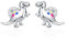 KINGWHYTE Dinosaurier Ohrringe 925 Sterling Silber Niedliche Tier Ohrringe Ohrstecker Dinosaurier Schmuck Geburtstage Geschenk für Kinder Frauen Mädchen Freunde