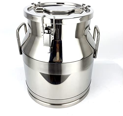 Milchkanne, 25L Milchkanne Edelstahl 304 Milcheimer Weineimer Flasche Ölfass Teedose Mit Silikonversiegeltem Deckel Flüssige Lagerung (33x44cm)