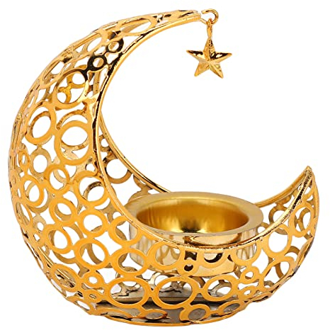 Kerzenständer, Mond Kerzenhalter, Metall Kerzenständer Gold Teelicht Deko Mini Duftkerzenhalter Modern Kunstkerzenhalter Tischdeko