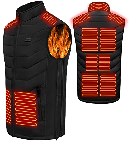 ZWOOS Beheizte Weste USB Nicht mit Batterie, beheizte Jacke für Damen und Herren, beheizte Winterjacke, Heizung, Weste, Waschbar, für Außenarbeiten im Winter (XL-XXL)