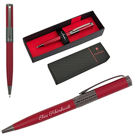 Pierre Cardin® EVOLUTION Kugelschreiber mit Gravur | Premium Stift Etui | blaue Mine | edel | personalisiertes Geschenk | Namen | graviert | Jahrestag | Geburtstag (Rot)