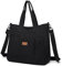 Myhozee Handtasche Damen Canvas Umhängetasche,Taschen Damen Strandtasche Schultertasche Groß Crossover Bag Hobo Tasche für Mädchen (Schwarz)