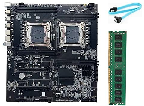 Frobea X99 Dual-Socket Scheda Madre LGA2011-3 Dual CPU Supporto RECC DDR4 Memoria con DDR4 4 GB 2666 Mhz Memoria RAM+ SATA