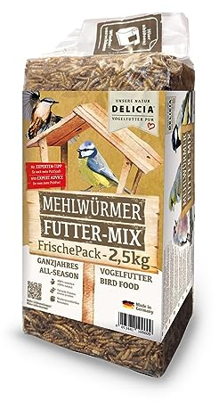 Delicia Mehlwürmer Futtermix 2,5kg Ganzjahresvogelfutter