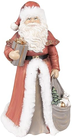 Clayre & Eef Figur Weihnachtsmann 31 cm Rot Polyresin Weihnachtsfiguren