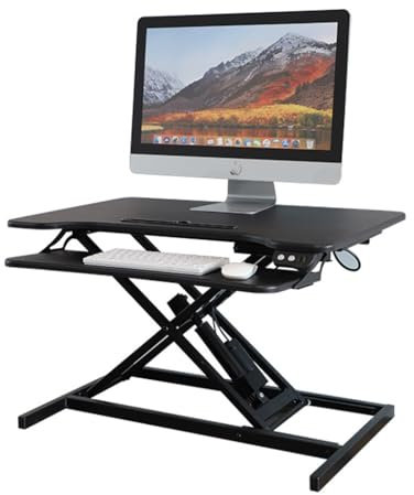 TemkIN Stehpult Konverter mit Tastaturablage, Höhenverstellbar, Ergonomische Sitz Steh Arbeitsplätze, für Monitore Laptop Heimbüro Gebrauch