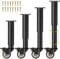 Wlrrcwdttc 7-12 inch Metal Adjustable Furniture Legs with 2.36 inch Swivel Caster Wheels for Cabinet/Sofa/Bed/Dresser/Couch/Coffee Table,Heavy Duty Replacement Support Legs with Caster Wheels Set of 4