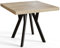 Quadratischer Esszimmertisch RICO, ausziehbarer Tisch, Größe: 120-220X120X77 cm, Wohnzimmertisch Farbe: Halifax, mit Holzbeinen in Farbe Schwarz
